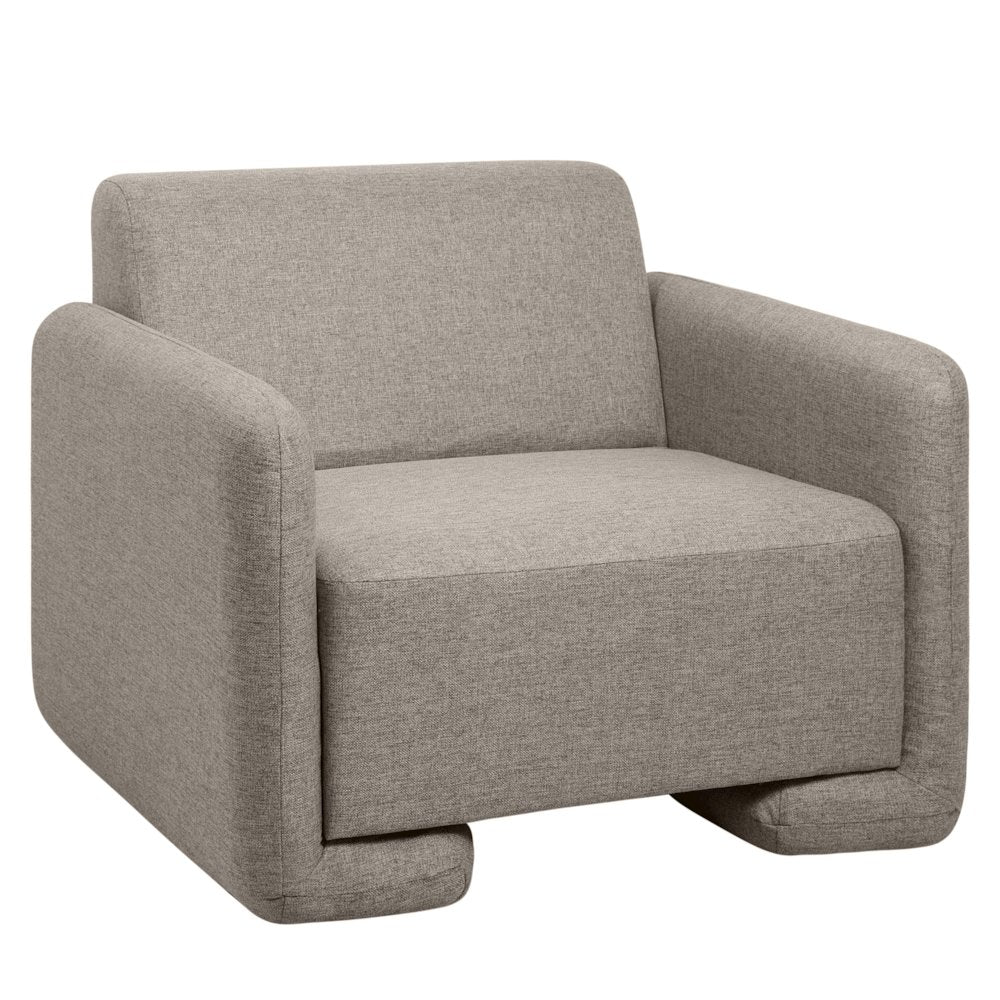 Nyta Collection Modern Accent Chair in Grey Linen