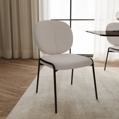 Celestial Mid-Century Modern Boucle Dining Side Chair