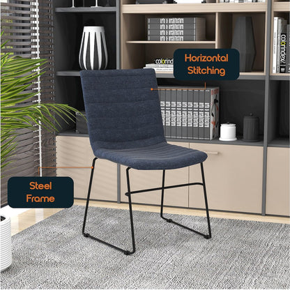 Zylar Series Office Guest Chair in Dark Blue Fabric