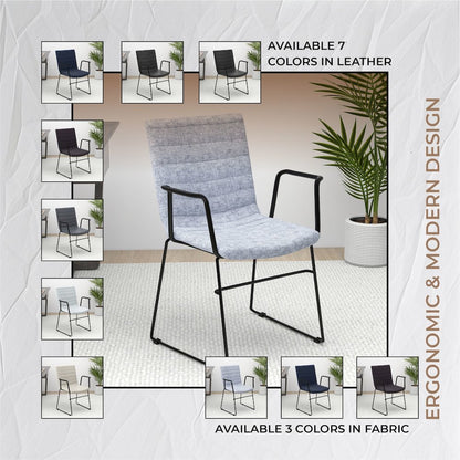 Zylar Series Office Guest Arm Chair in Grey Fabric