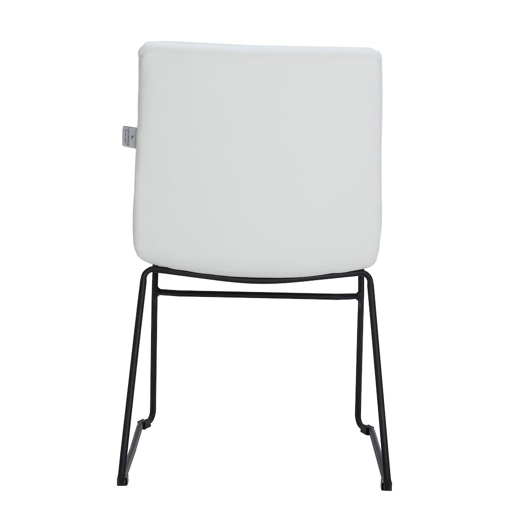 Zylar Series Office Guest Chair in White Leather