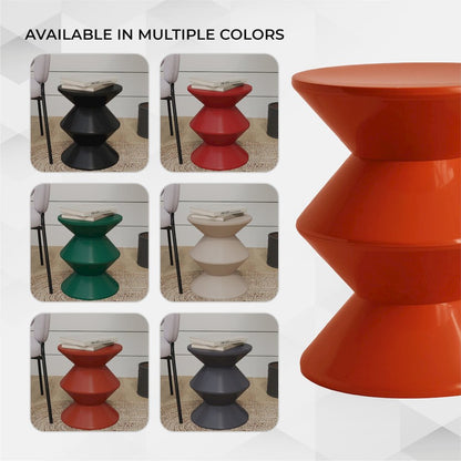 Aura Modern Plastic Side End Table, Indoor/Outdoor Use, Brown
