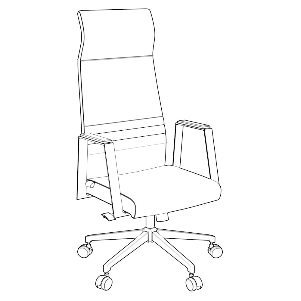 Aleen High-Back Office Chair in Acorn Brown