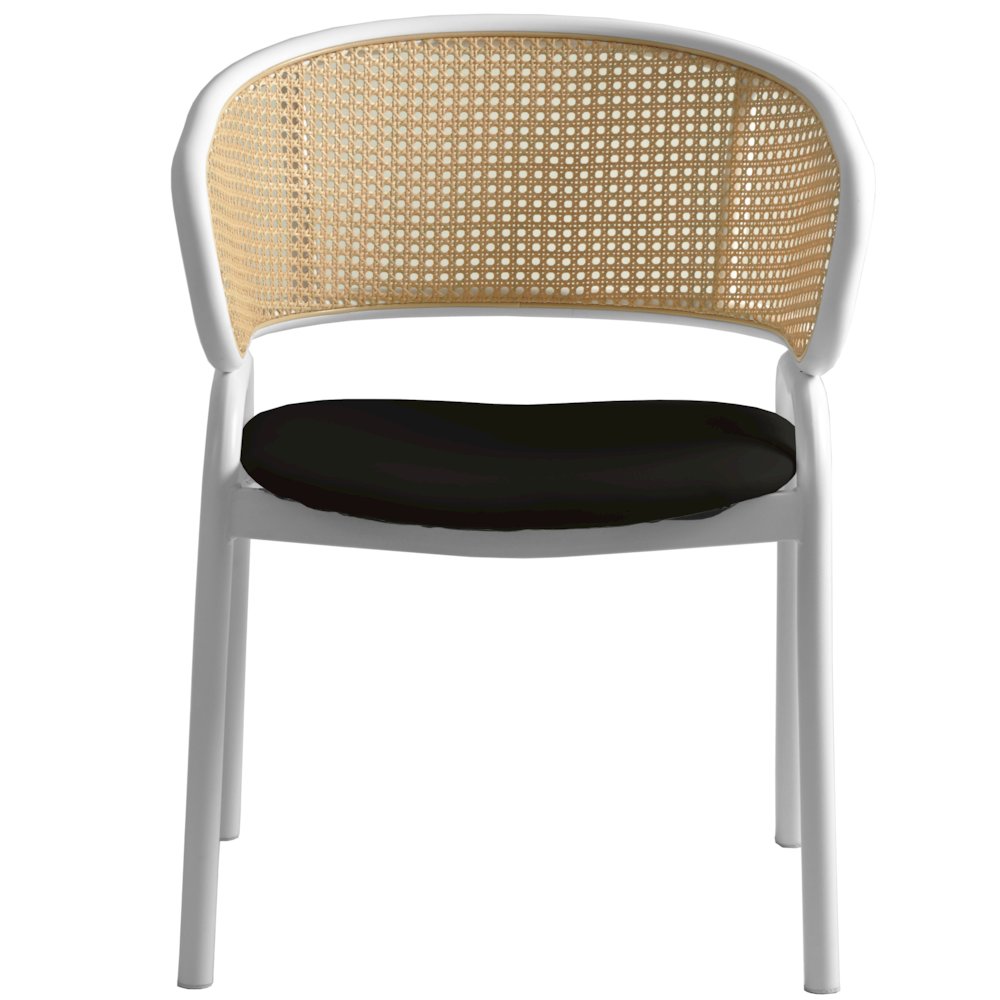 Ervilla - Dining Chair - White frame in Black Leather