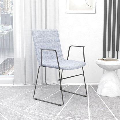 Zylar Series Office Guest Arm Chair in Grey Fabric