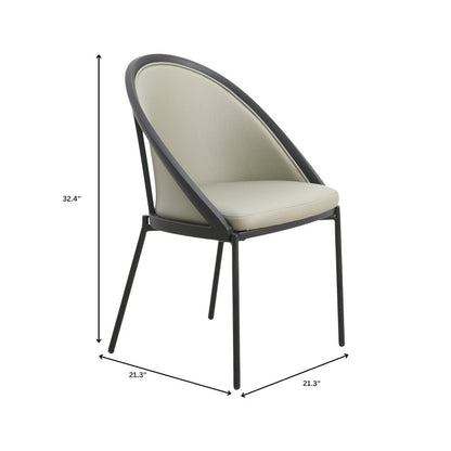 Urbane Collection Modern Dining Chair With Olive Green - Set of 2