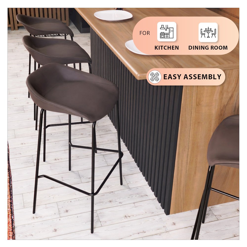 Servos Modern Barstool in Elephant Grey