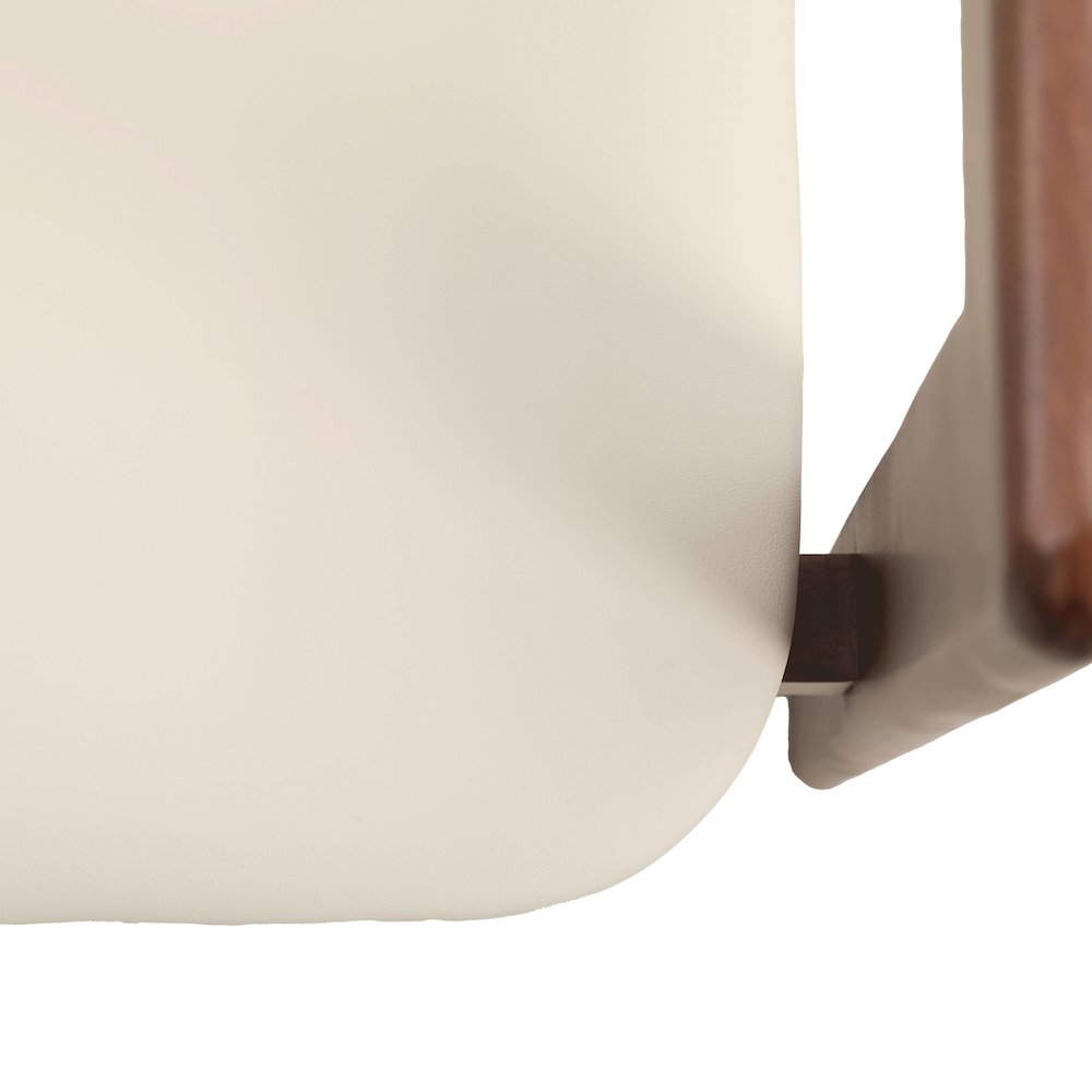 Velo Series Modern Dining Chair in Walnut Color Wood with Toupe Seat
