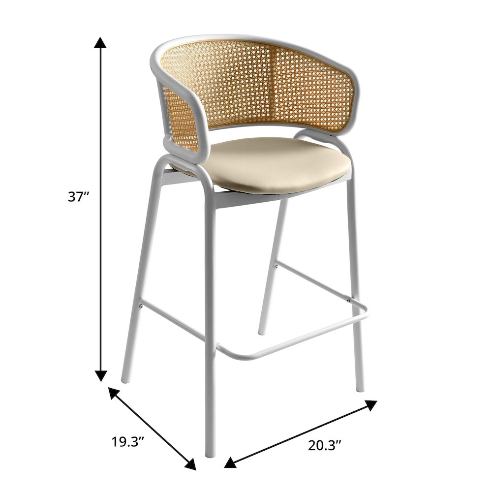 Ervilla Wicker Bar Stool Set of 2