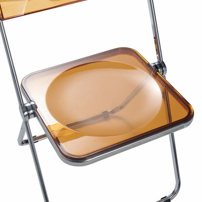 Lawrence Acrylic Folding Chair With Metal Frame, Set of 4