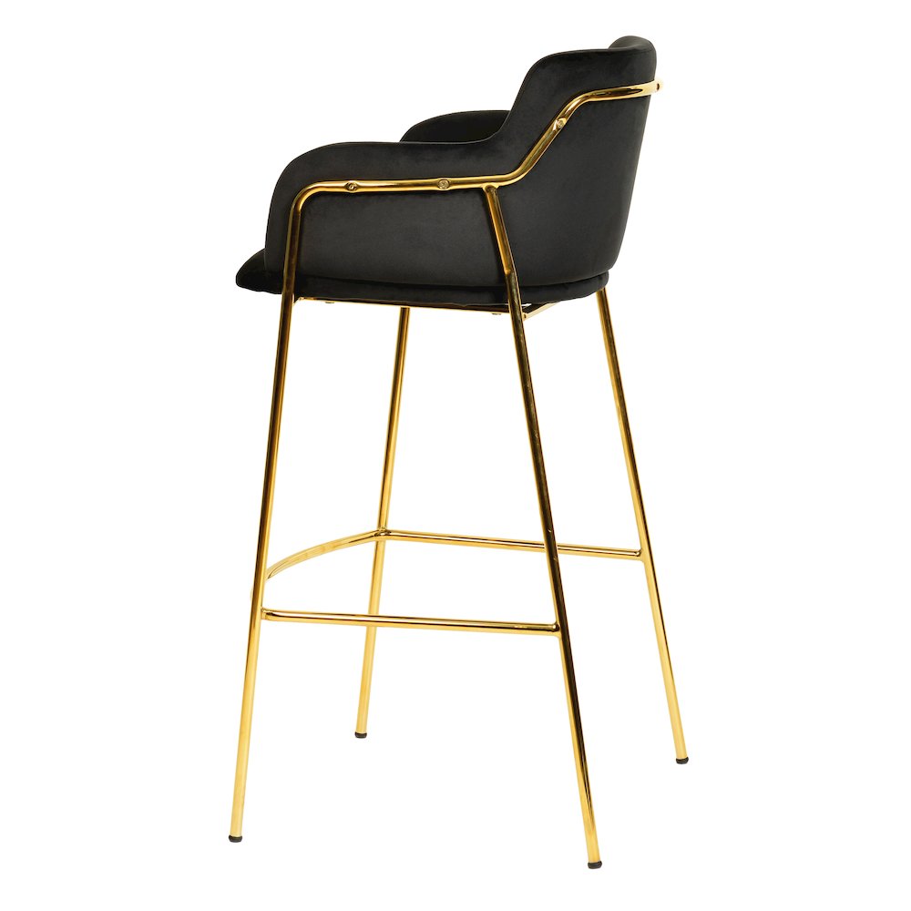 Axis Collection Modern Gold Bar height Chair in Black