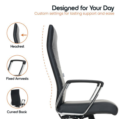 Hilton Modern High-Back Leather Office Chair