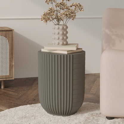 Modern Side End Table Trove Series In Green Grey
