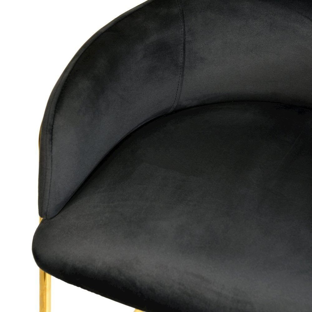 Axis Collection Modern Gold Bar height Chair in Black