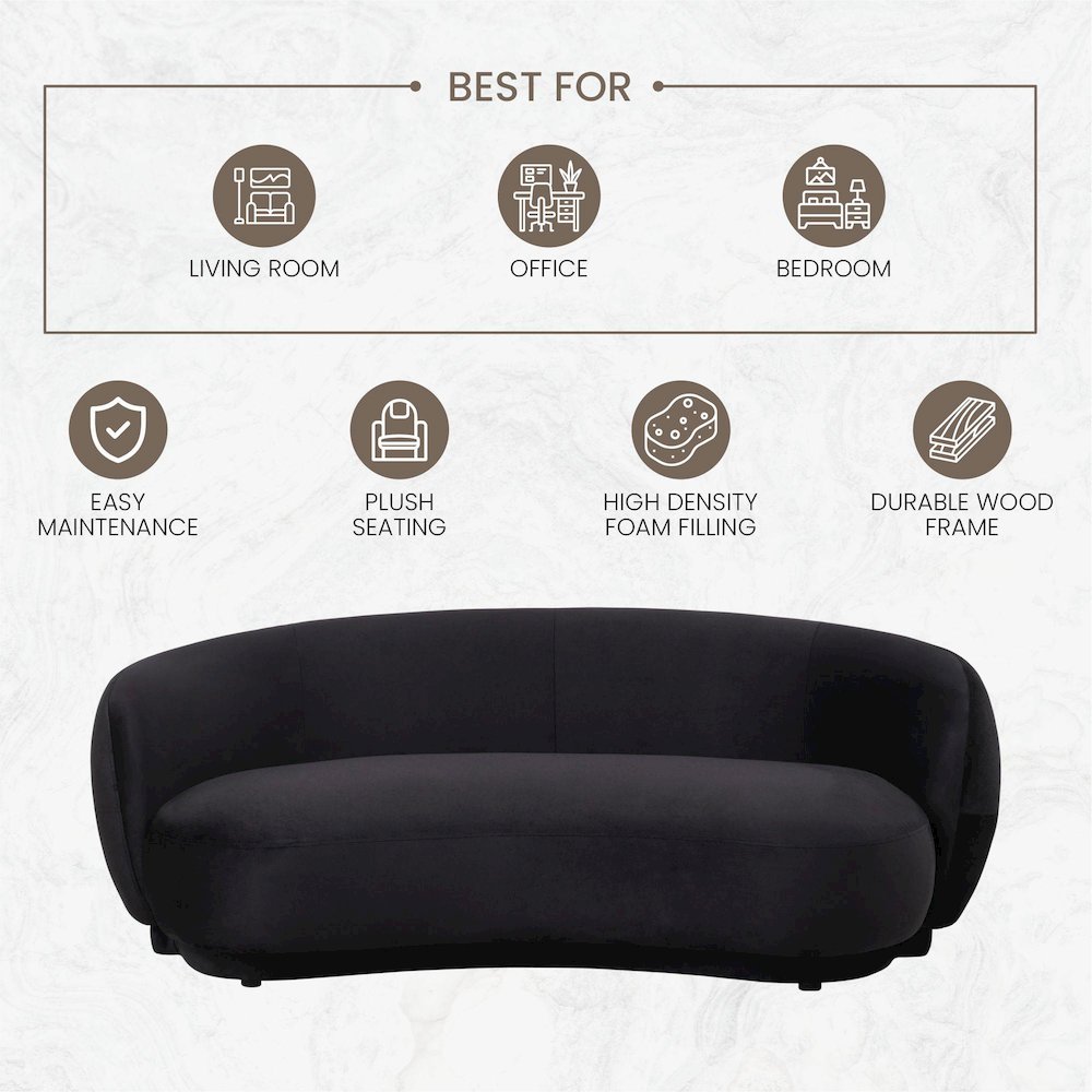 Faze 3-Seater Wide Couch Sofa Upholstered in Velvet