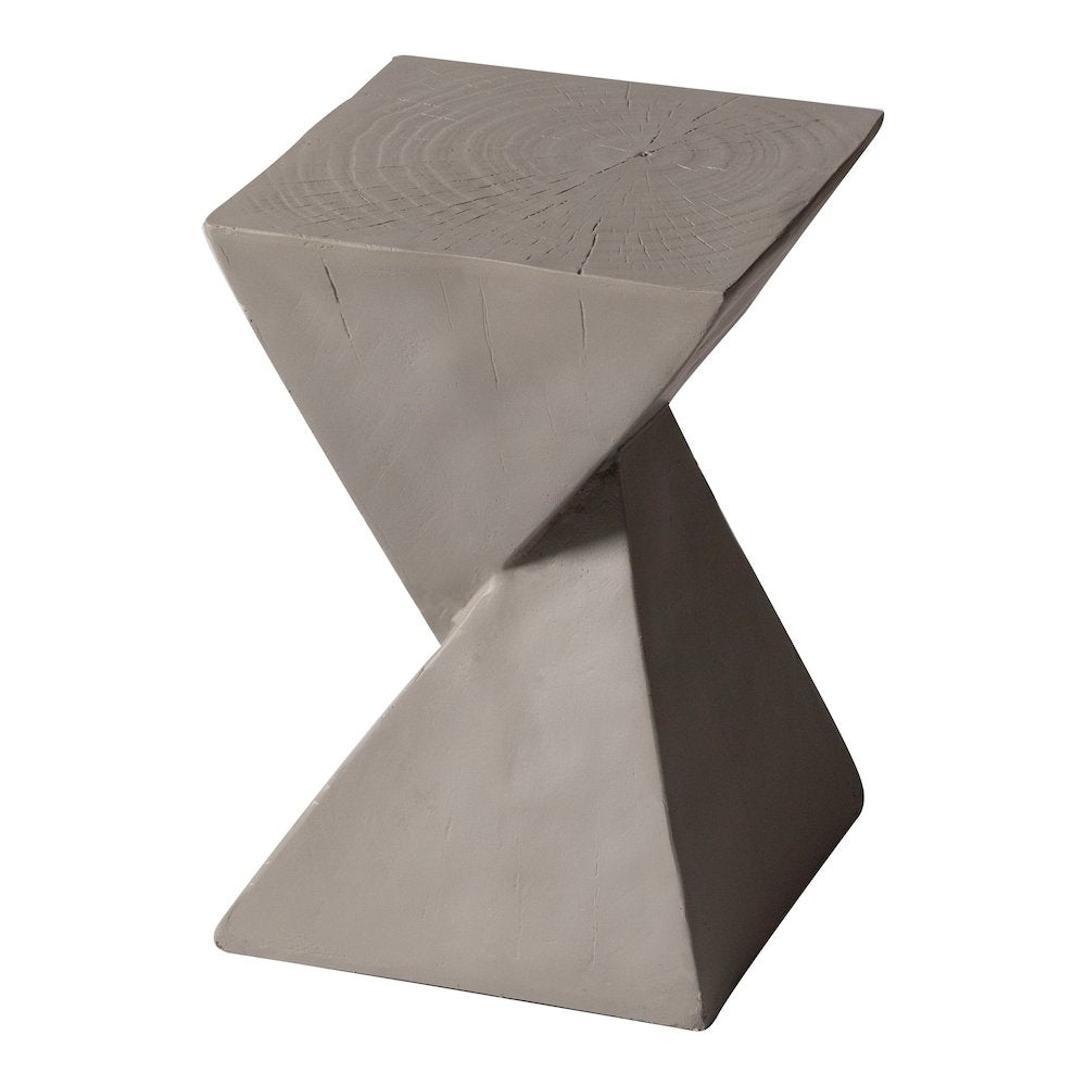 Glint Collection Fiberglass Outdoor Side Table in Grey
