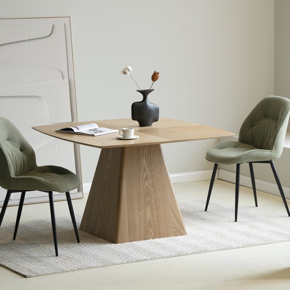 Zephry Collection Modern Dining Wooden Square Dining Table in Natural Wood