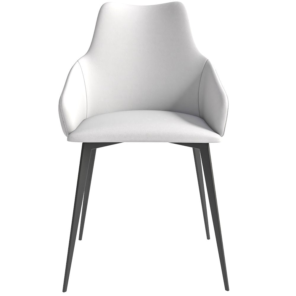 Sonnet Series Modern Dining Chair in Coconut White Fabric - Set of 2