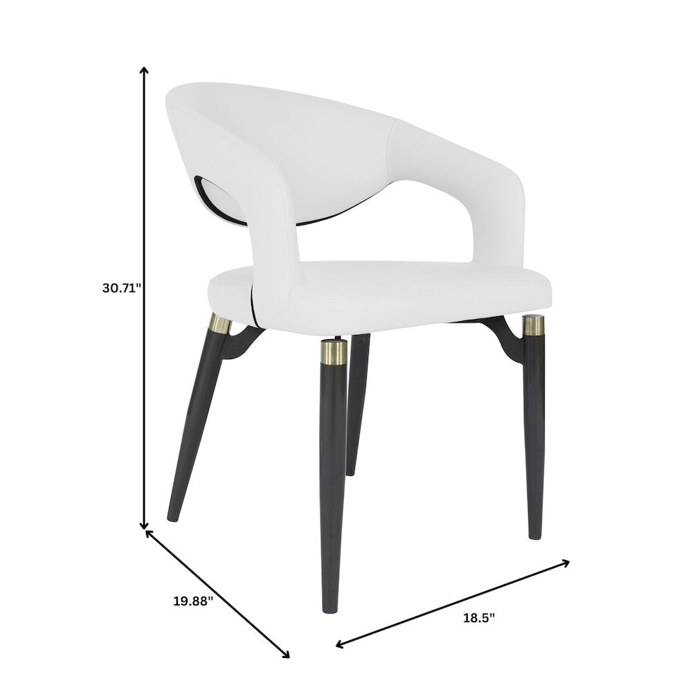 Entice Collection Modern Dining Chair Set of 2 in White