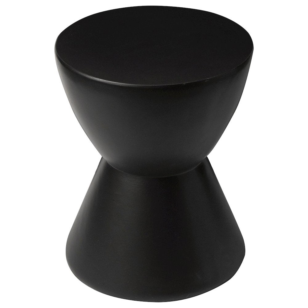 Loft Collection Fiberglass Outdoor Side Table in Black