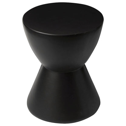 Loft Collection Fiberglass Outdoor Side Table in Black