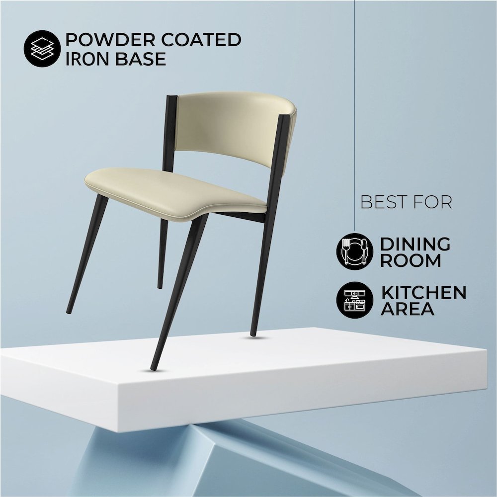 Aspen Collection Modern Dining Chair Black Frame in Light Grey Set of 4