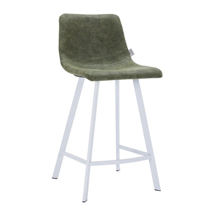 Elland - Counter stool - Olive Green- White Base