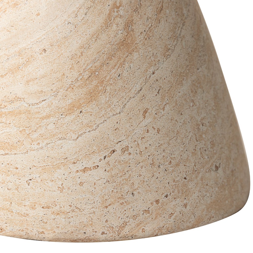 Dune Collection Fiberglass Outdoor Side Table in Travertine