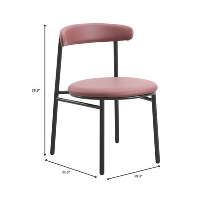 Lume Collection Modern Dining Chair in Burgundy Set of 4