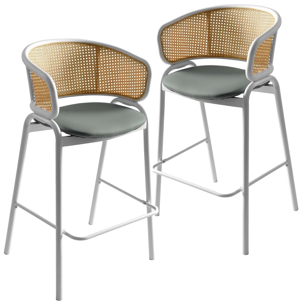 Ervilla Wicker Bar Stool Set of 2