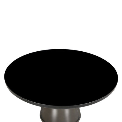Tully Collection Glass Coffee Table Grey glass, Black Rim with Black GLass Top