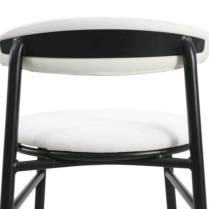 Lume Collection Modern Bar Stool in White Set of 2