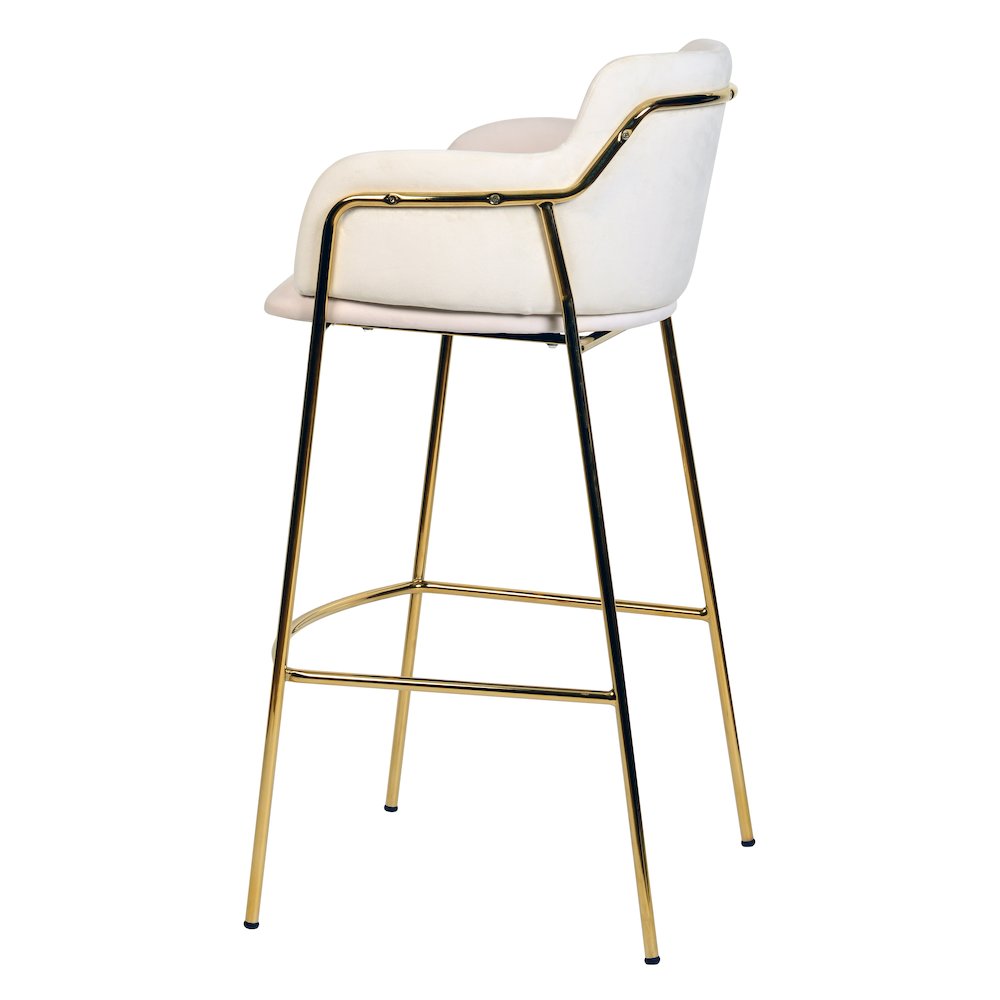 Axis Collection Modern Gold Bar height Chair in Biege