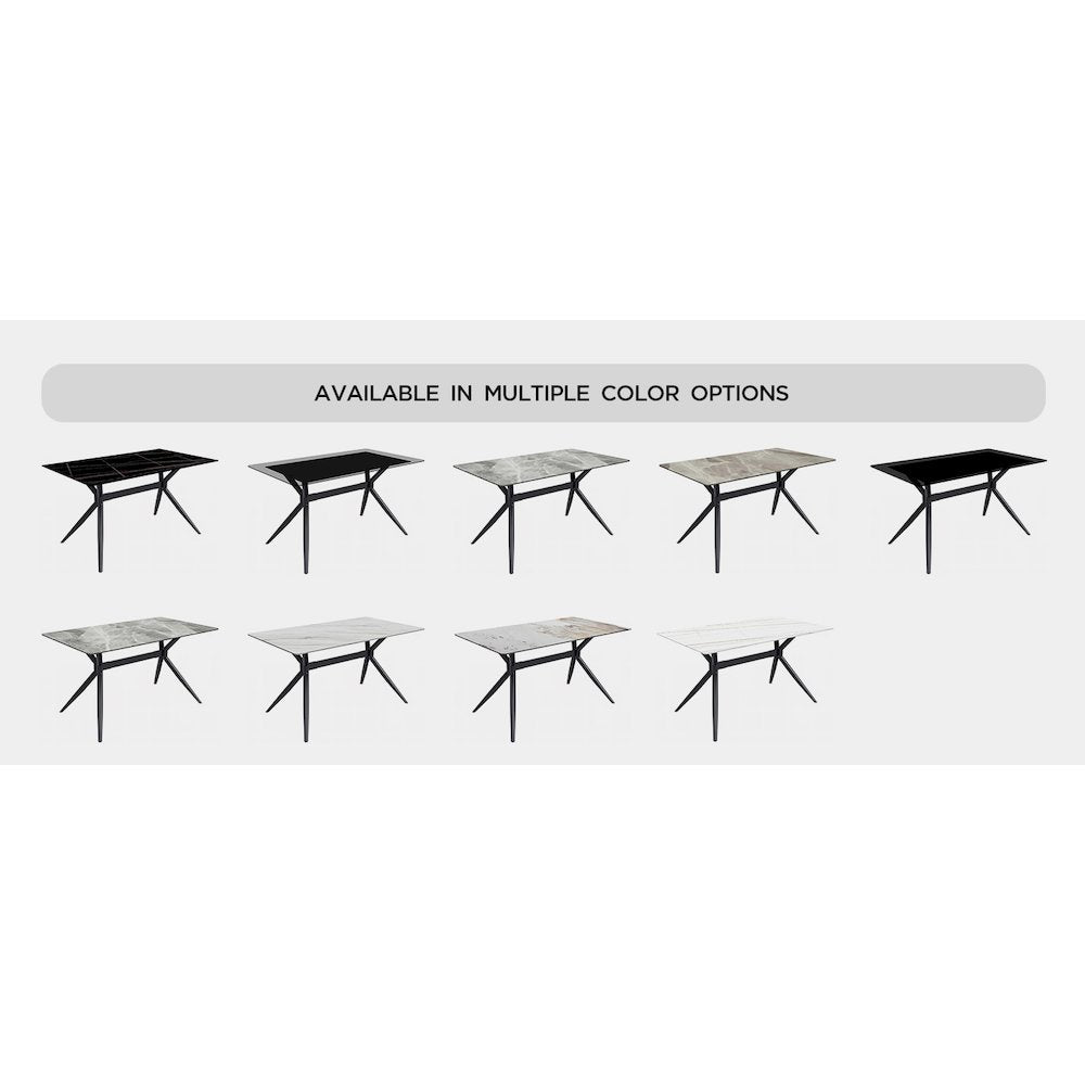 Elega Series Black Carbon Steel Dining Table