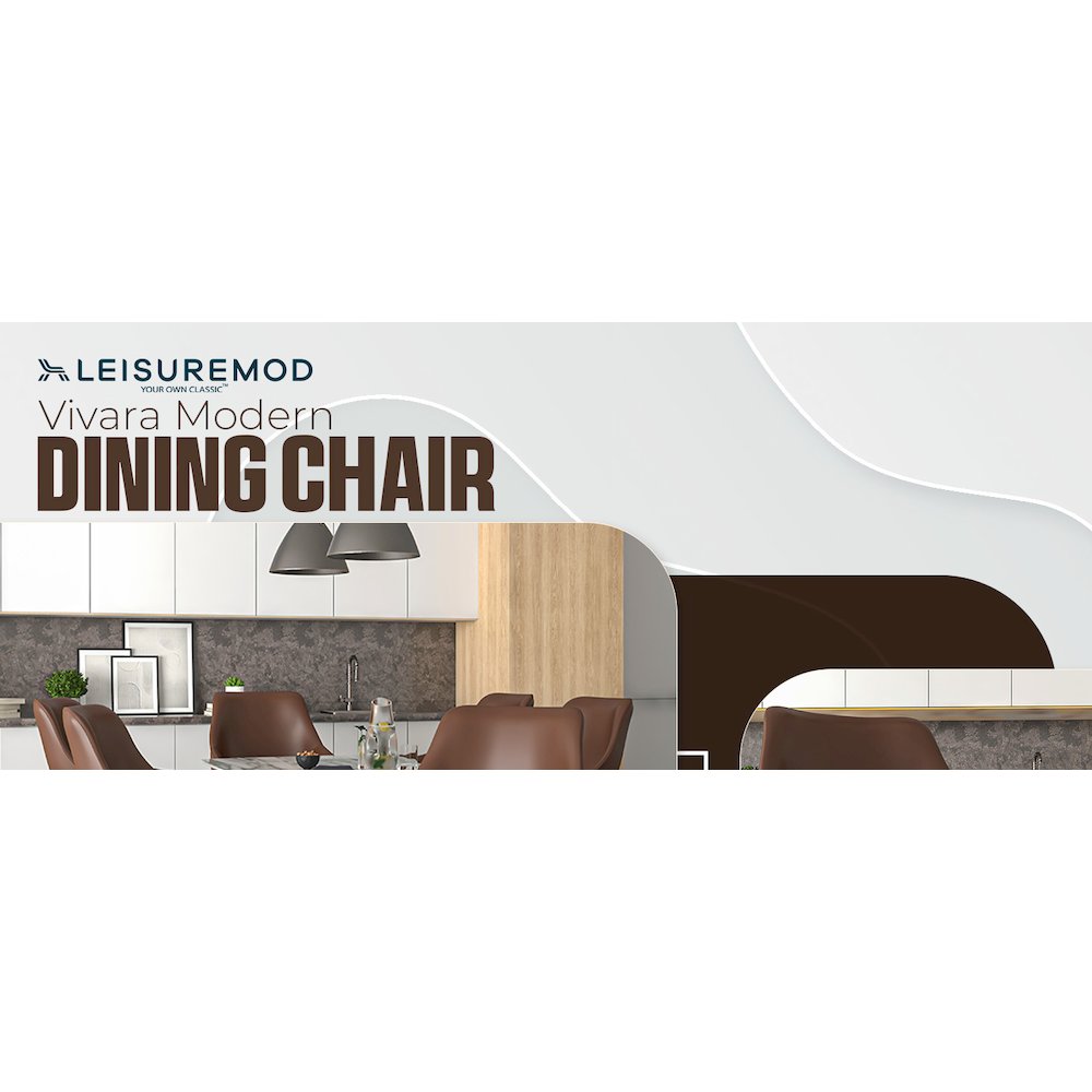 Vivara Collection Modern Dining Chair in Dark Brown