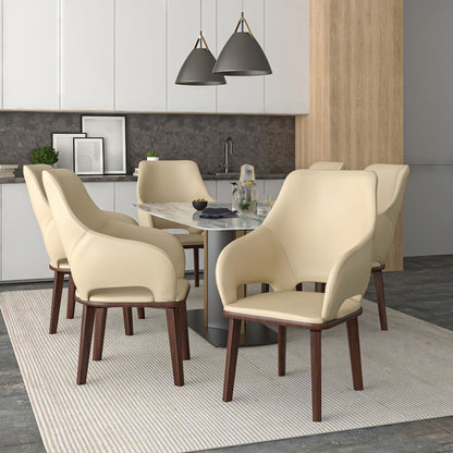 Vivara Collection Modern Dining Chair in Off White