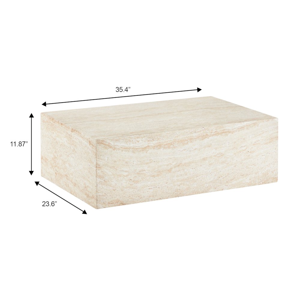 Maya Collection Outdoor/Indoor Coffee Table in Travertine
