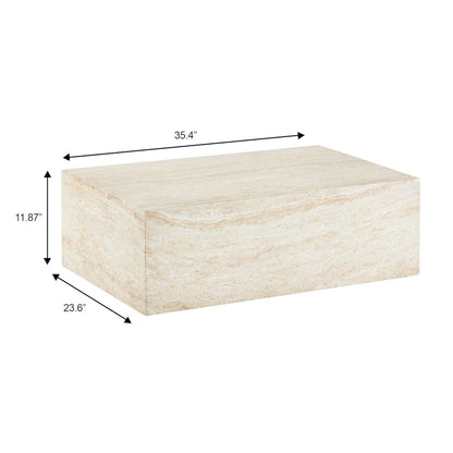 Maya Collection Outdoor/Indoor Coffee Table in Travertine