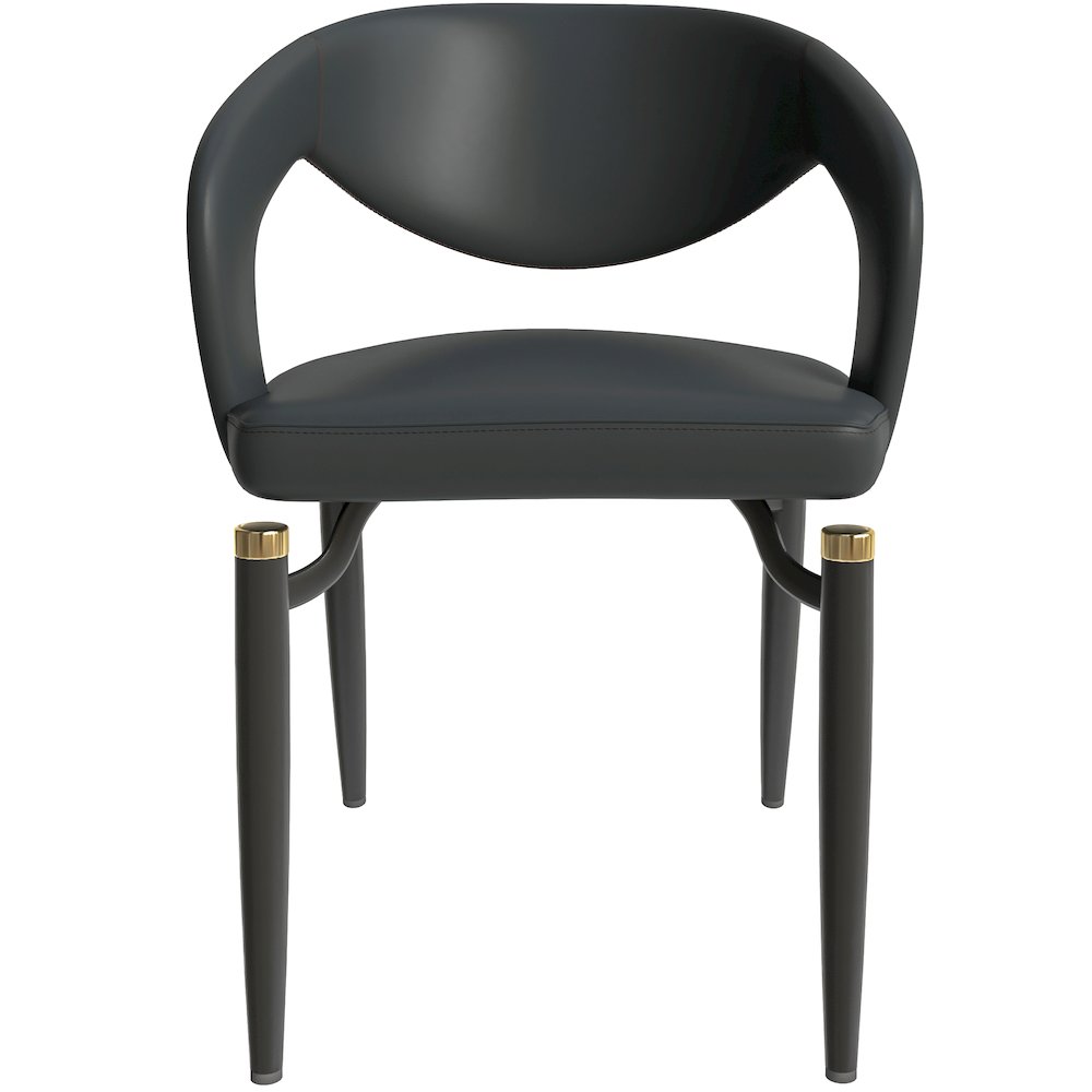 Entice Collection Modern Dining Chair Set of 2 in Charcoal Black