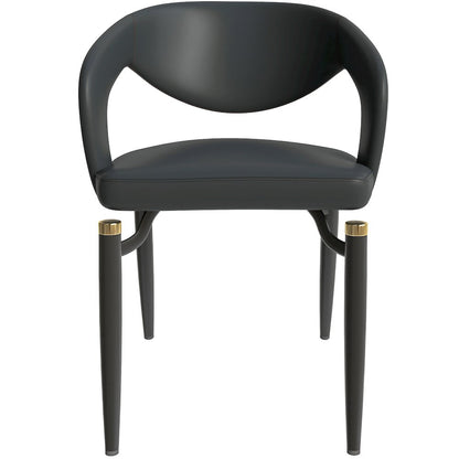 Entice Collection Modern Dining Chair Set of 2 in Charcoal Black