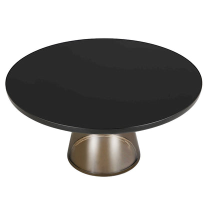 Tully Collection Glass Coffee Table Grey glass, Black Rim with Black GLass Top
