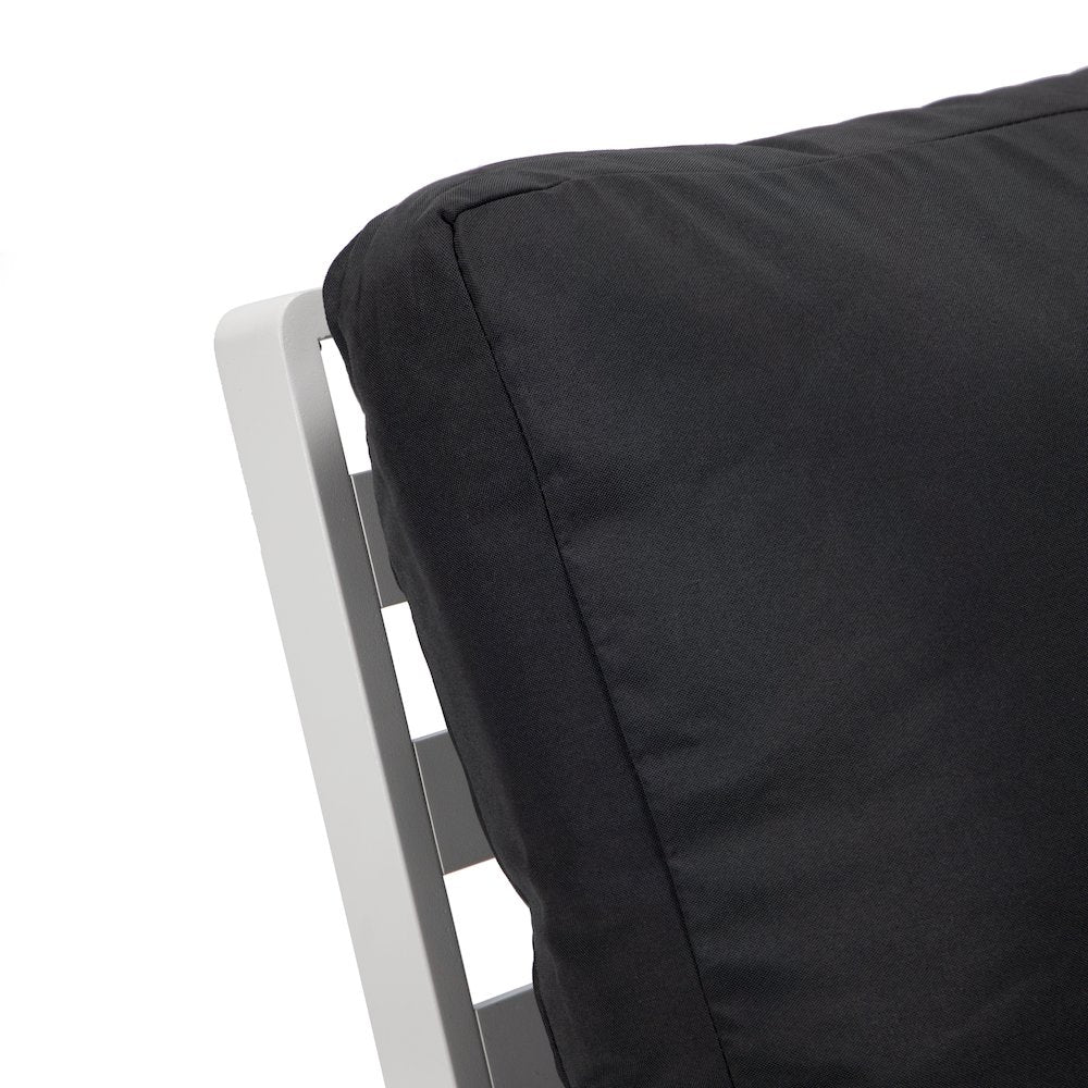 Walbrooke Outdoor Patio White Aluminum Armchairs With Cushions Set in Charcoal