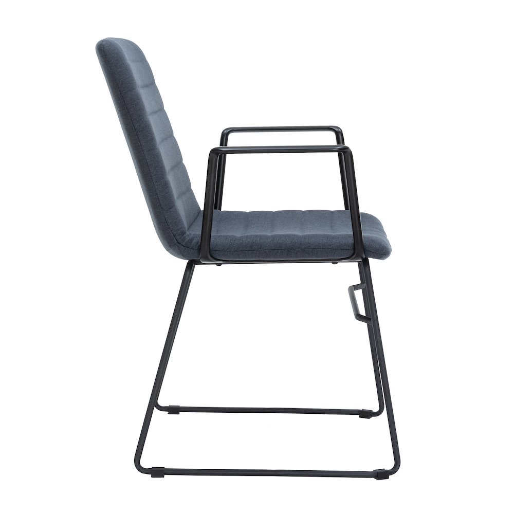 Zylar Series Office Guest Arm Chair in Dark Blue Fabric