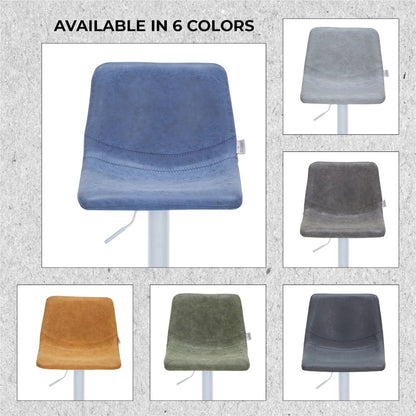 Tilbury - Bar stool -White Base- Peacock Blue
