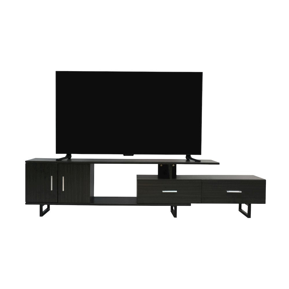 Avery Mid-Century Modern TV Stand with MDF Cabinet and Powder Coated Steel Legs