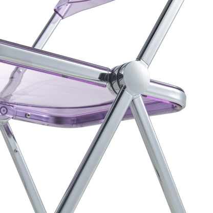 Lawrence Acrylic Folding Chair With Metal Frame, Set of 4