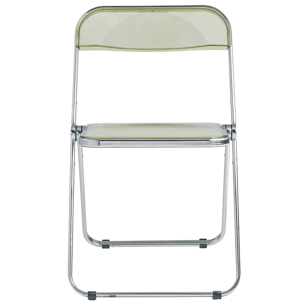 Lawrence Acrylic Folding Chair With Metal Frame, Set of 2