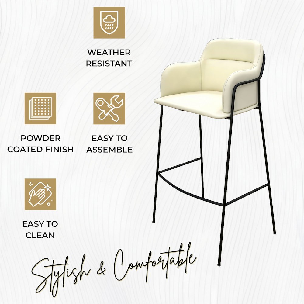 Axis Collection Modern Bar height Chair in Biege