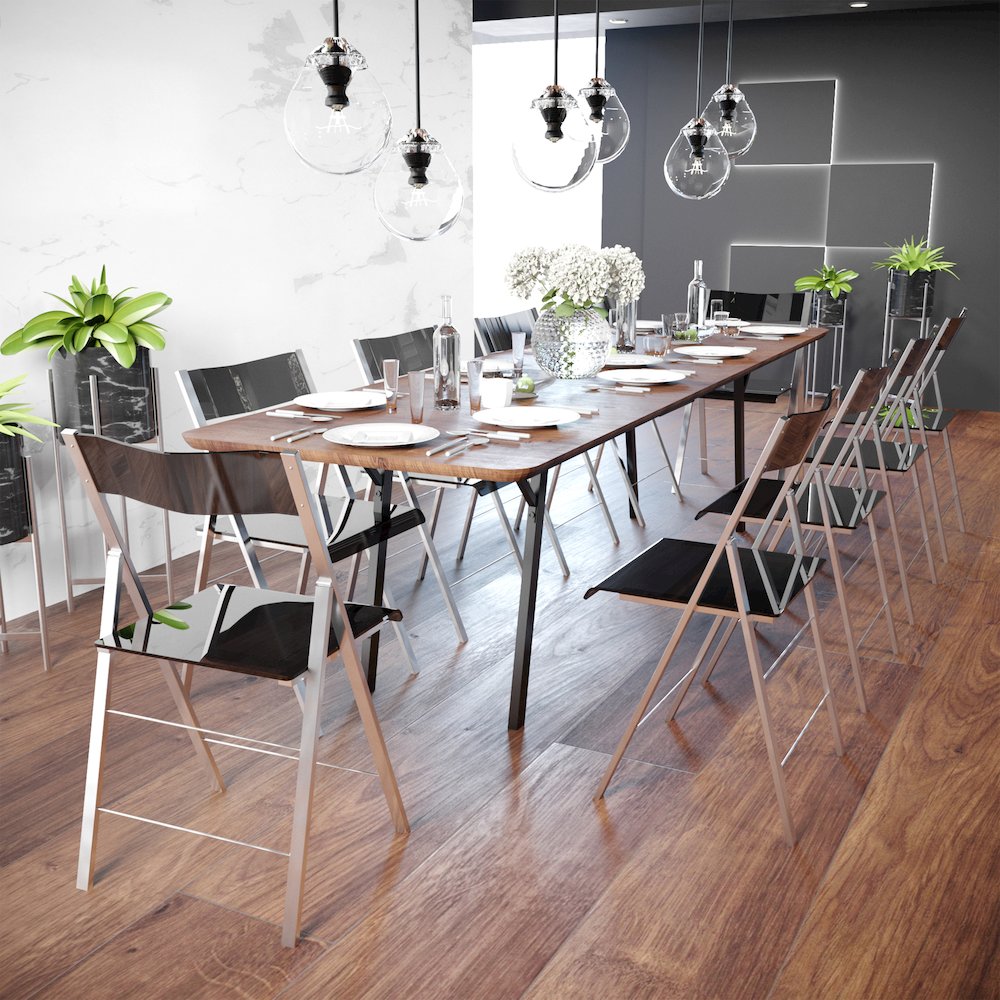 Menno Modern Acrylic Folding Chair, Set of 2