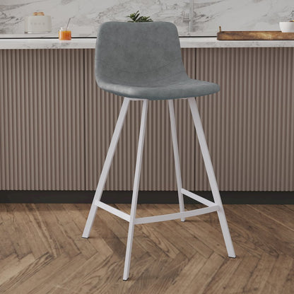 Elland - Counter stool -Light Grey- White base